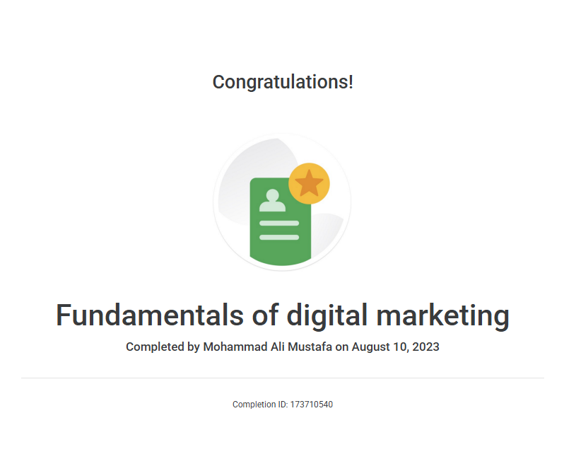 Google Certified in Fundamentals of Digital Marketing - Web Development Project by Mohammad Ali